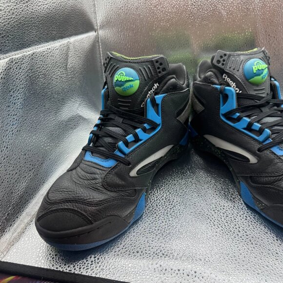 Size 12 Reebok Shaq Victory Pump Mens Black Blue Athletic Tennis‎ Shoe H06491 main image 4